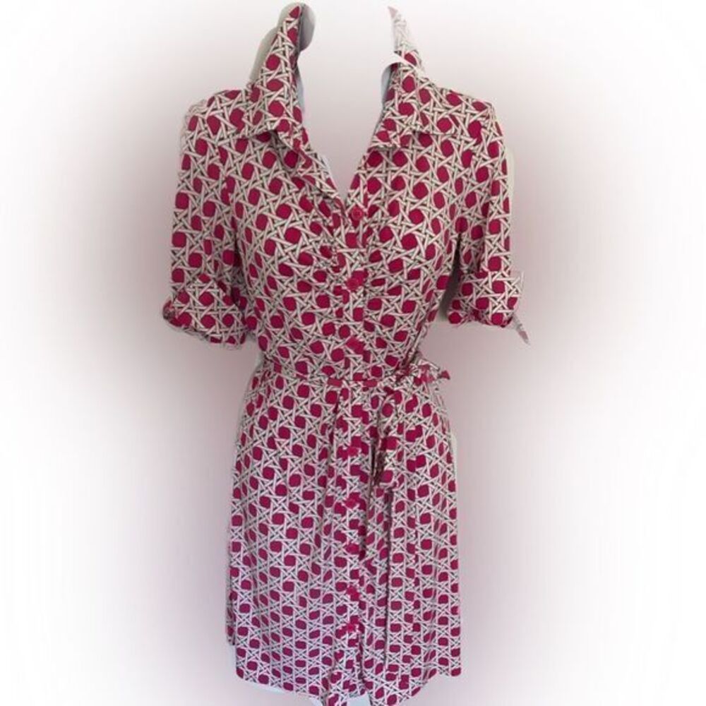 Laundry by Shelli Segal Dress - 4 pink /tan /white , polyester spandex